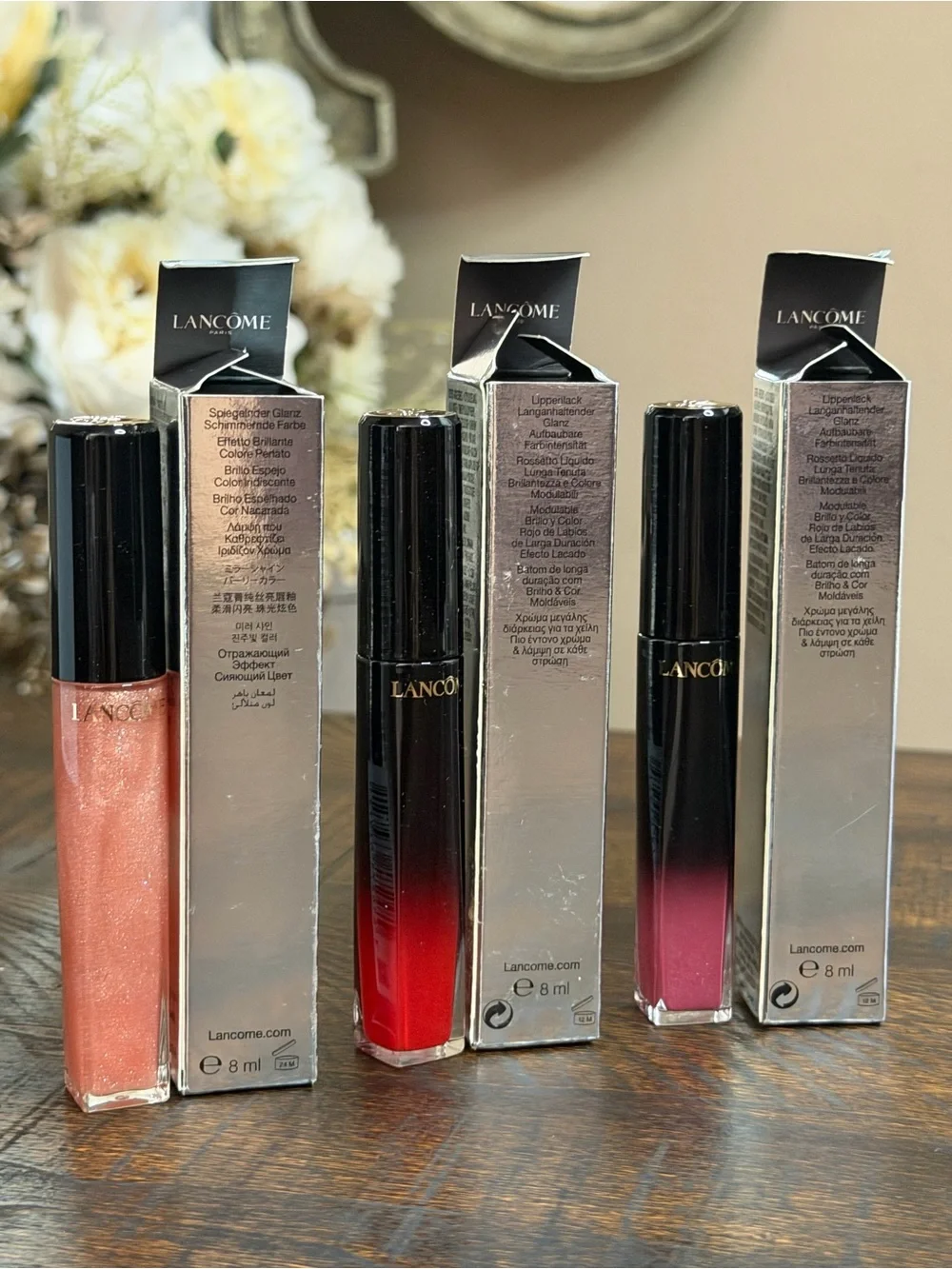 Lancôme L'Absolu Lip Collection - Bundle Sheer & Lacquer x 3